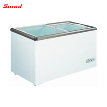 200L Commercial Flat Glass Door Ice Cream Display Chest Freezer 110V